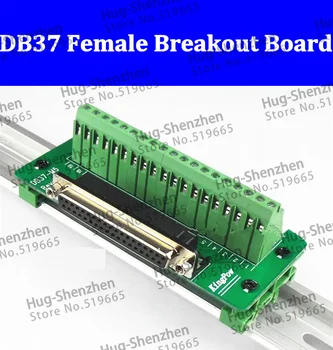 5pcs/lot DB37 DR37 37 pin conector de sex Feminin pentru a 37P bloc Terminal adaptor convertor PCB Breakout 2 randuri cu Montare pe Șină Din