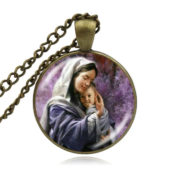 KARAIRIS sfintei Fecioare Maria, Mama de Copil Colier Isus Hristos Creștin Pandantiv Religios Catolic de Bijuterii Cadouri pentru Femei