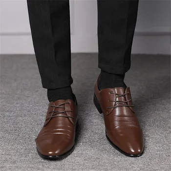 Barbati din Piele Pantofi Oxford din Piele PU pentru Bărbați Pantofi Rochie Pantofi Plat Respirabil Bărbați, Banchet, Nunta, Pantofi de Birou Mocasini