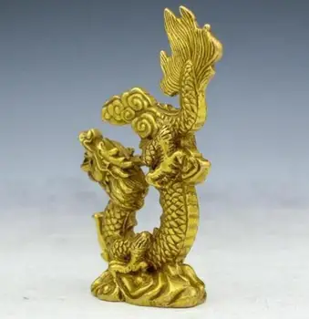 Rafinat Vechi De Alama Realizate Manual Fengshui Noroc Bun Augur Nori Dragon Statuie