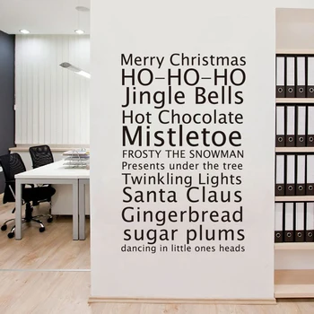 Design de artă de Decorațiuni interioare PVC Crăciun Fericit Cuvinte Autocolant Perete Amovibil Decor Casa de Creație Frumoasă Decalcomanii