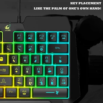 HOT-ZIYOU LANG K15 O singură mână Tastatură Tipa Keycap Versiune, 39-Cheie cu Fir Tastatură Mecanică de Gaming cu Iluminare LED