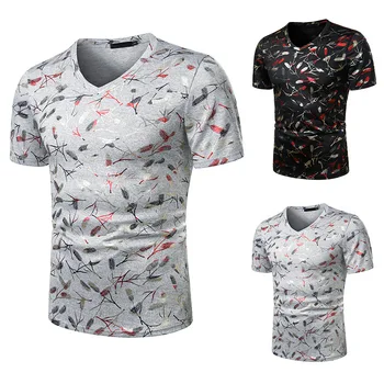 De Vară 2020 Nouă Bărbați Rotund Imprimat cu mânecă Scurtă T-shirt de Moda Casual Slim Men ' s T-shirt Plus Dimensiune Bărbați Haina Transport Gratuit