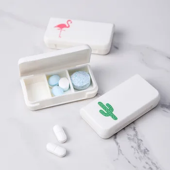 Portabil Pastila Caz Mini Cutii cu Medicamente 3 Grile Medicale de Urgență de Droguri Recipient Stil Tropical rezistent la apa Cutie de Plastic pentru Călătorie