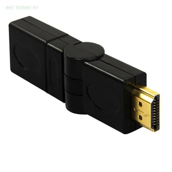 Universal HDMI 1.4 Unghi Tip HDMI de sex Masculin La Feminin 90 180 360 De Grade Rotative Adaptor Placat cu Aur Conectori Negru 300pcs