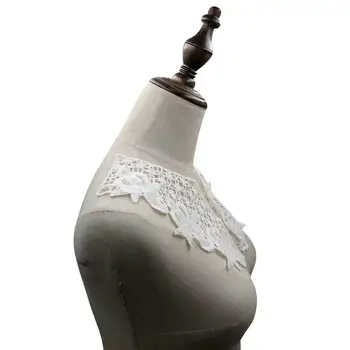 2 BUC Alb-Negru Flori 3D Broderie, Dantele Guler Trim Rochie de Seara Aplicatiile de Pe Haine Ornamente Pentru Consumabile de Cusut