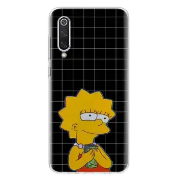 Negru Simpsons Stil Acoperi Caz de Telefon Pentru Xiaomi Redmi Nota 9 9 8T 8 7 6 5 5A 6A 7A 8A 4X K20 K30 S2 Pro Moale de Lux Capa