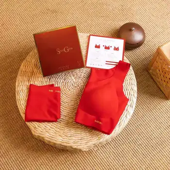 Fierbinte de vânzare fără sudură lenjerie de corp un set de elegant și confortabil sutien de sport roșu serie