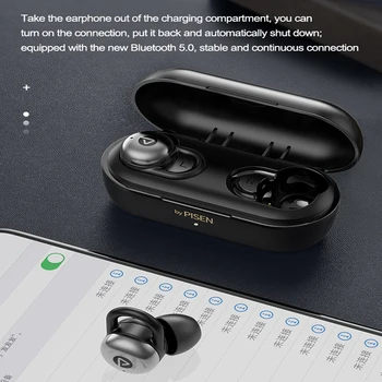 PISEN X-podsT2 Adevărat Wireless Bluetooth setul cu Cască Stereofonică in-ear Cu Microfon Mini Stealth Mici de Sport Timp de Așteptare