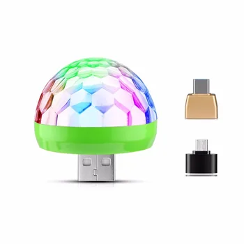 De tip C USB Micro 4W RGB LED Bulb lampa DC 5V Muzică de Sunet de Control cu LED-uri lumina de Scena Disco Dans Divertisment Decorare de iluminat