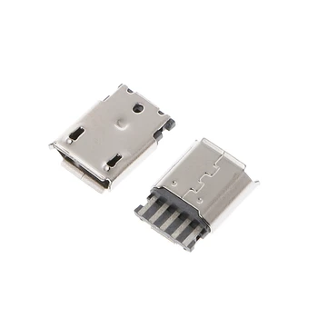 10 Buc DIY Micro USB 5 Pini de sex Feminin Soclu Kit Conector Mufă de Lipire Sudare Shell