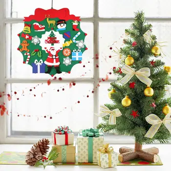 2020 Vânzare Fierbinte Coroană De Crăciun Durabil, Lavabil Simțit Ornament Decor Pentru Casa Dormitor Cu Usa Panou De Perete