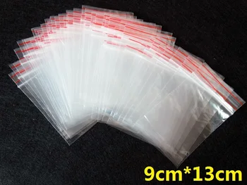 100buc/lot 9x13cm Bijuterii Fermoar Zip Fermoar de Blocare posibilitate de Reînchidere de Plastic Poly Clar Saci