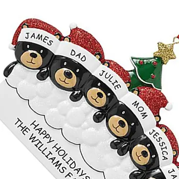 Crăciun Ornament Crăciun Creative PVC Urs Negru Pandantiv DIY Numele Binecuvântare Cuvinte Crăciun Pandantiv