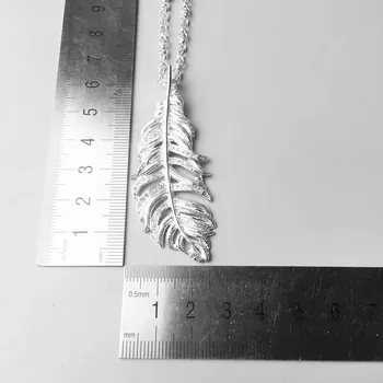 Link-Ul Lanț Colier Cu Pene Albe, Moda 925 Sterling Argint Bijuterii La Modă Collares Cadou Pentru Femei Fete 2018 Noi