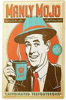 GEDSING ?Tin Semn de Cafea Cafe-Bar Retro Bărbătești Mojo Cafea Om cu pălărie Cana de Cafea testost GRĂTAR Decor Bar Pub Acasă Vintage Retro