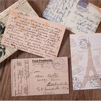 5packs en-gros Retro carte Poștală artist scrisoare serie de turism avion card notă de stil Vechi turn din Paris