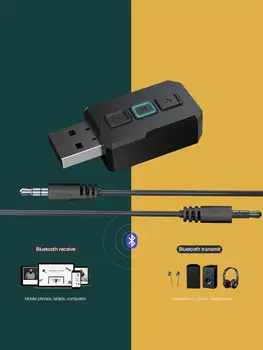 2-În-1 Adaptor de Dongle-ul de 3.5 mm AUX RT02 Bluetooth USB 5.0 Transmițător Receptor Microfon Pentru TV, PC, Casti Stereo de Acasă Car Audio HIFI