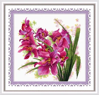 Frumoasa Orhidee Fir de Modele de goblenuri Flori Kituri de Broderie 11CT Bumbac Pictura DIY Arta, lucru Manual Seturi de Decor Acasă