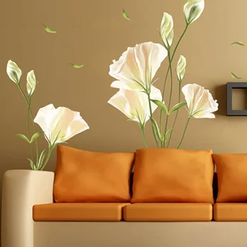 DIY din PVC Floare de Crin Decal Casa Living DIY Decor Autocolant Perete Amovibil #4