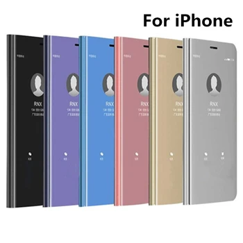 De lux Smart Mirror Telefon Caz Pentru iPhone 11 Pro Max Clear View Flip cover Pentru iPhone 8 7 6s Plus X XS XR MAX caz de Protecție