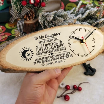 Mama La Fiica Mea Dreptunghiulară tipărite conținut de ceas ca un cadou de Crăciun Ceas de Perete Ceas de Perete cu Design Modern