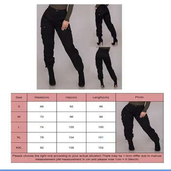 Femei Elegante Pantaloni Talie Mare Pantaloni Negri Buzunare Buton De Design În Stil Gotic, Pantaloni Culoare Solidă Timp De Pantaloni Plus Dimensiune