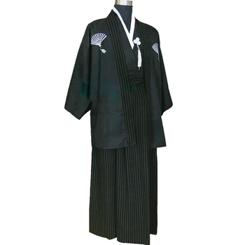 Ofertă specială de Epocă Negru Bărbați Japonezi Kimono Yukata Performanță Etapă Costume de Dans Quimono O Mărime H0016