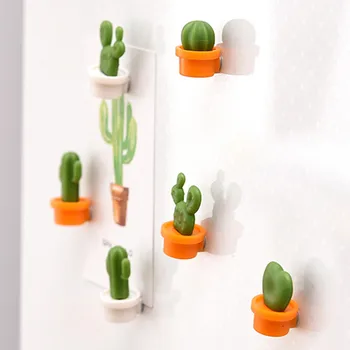 6PCs/Set Decor Acasă Magneți de Frigider Drăguț Cactus Plante Suculente Magnet Butonul de Cactus Frigider Mesaj Autocolant