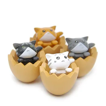 Mini Drăguț Pisică În Interiorul Ou Miniatură Jucărie Mini Tort Zână Grădină De Rasina De Artizanat Ornament Peisaj Decor Figurine Decor De Nunta