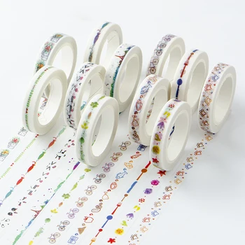 2 buc/lot Latime 9mm Stil Proaspat Linie de Demarcație Bandă de Hârtie Washi Tape Bandă Adezivă Diy Scrapbooking Etichetă adezivă Bandă de Mascare