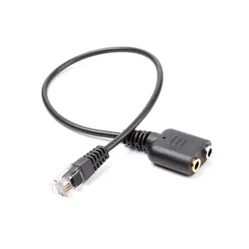 Buyincoins 2 BUC RJ11 pentru Dual pentru Căști 3.5 mm de sex Feminin Adaptor Convertor Audio Cablu 20CM #73791