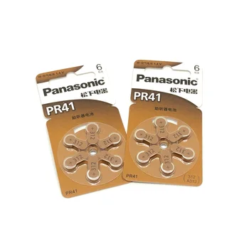 60pcs/lot Panasonic PR41 Baterie aparat auditiv 312 Surdo-ajutor Cohlear Butonul de Monedă Baterii Audiphone 7.9 mm*3.6 mm,6 buc/card