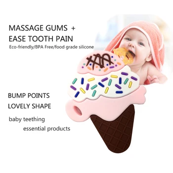 Inghetata de Silicon Teether Copil care Alăptează Dentiție Colier Accesorii Mesteca si musca rezistență Musca Jucării Dinte de Formare