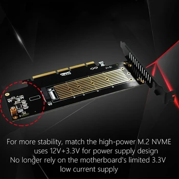 Add-on Card M. 2 NVMe Adaptor pentru PCIE3.0 GEN3 M. 3 Built-in Ventilator Turbo pentru 2230-22110 Dimensiune NVME GEN3 M. 3 Card de Expansiune