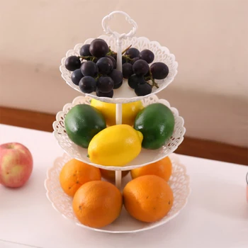 1 Set De 3-Tier Platou Cu Fructe Tort Titularul Stand De Fructe Frumos Decor Acasă
