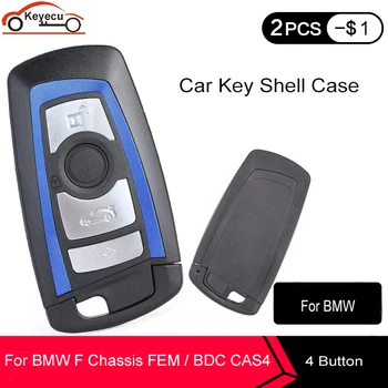 KEYECU 4 Butoane Telecomanda Cheie Auto de Caz Pentru BMW CAS4 F 3 5 7 Seria E90 E92 E93 X5 F10 F20 F30 F40 Înlocuire Cheie Inteligentă Shell