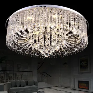 2016 Rundă CONDUS de Cristal Lumina Plafon Pentru Camera de zi Interior Lampa cu Telecomandă luminaria decor acasă Transport Gratuit