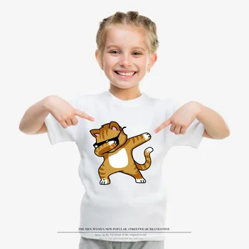 Băieți și Fete de Vara T-shirt, O-Neck Bumbac Imprimare Toddler Copii Fete Haine Casual din Bumbac cu mânecă Scurtă de Moda de Desene animate de Imprimare