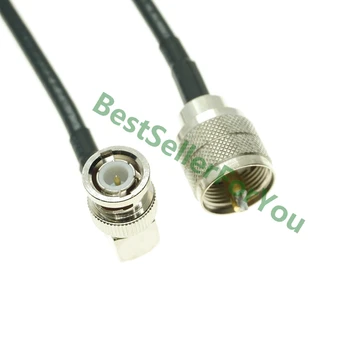 UHF de sex MASCULIN PL-259 PL259 Mufa BNC Male Unghi Drept Jumper Coadă Coaxial RG58 Cablu 15/30/50/100cm