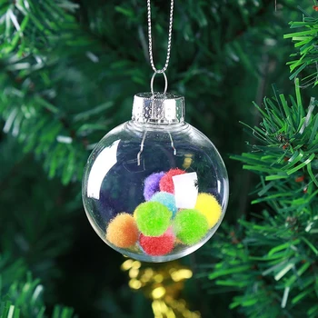 6Pcs 8cm DIY de Crăciun Copac Agățat Balonul Transparent Acrilic Minge de Plastic Clar Completabile Mingea Ornament