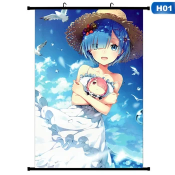 Anime-ul japonez Re: Zero-incepand de Viață Într-o Altă Lume Scroll Tablou Canvas Poster pe Perete Poster