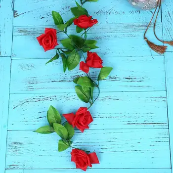 Artificiale de Trandafir Flori de Viță de vie de Simulare Ivy Nunta Ghirlanda de Crăciun DIY