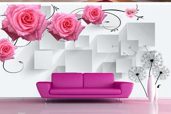 Personalizate 3d Murală Tapet Living 3D Rose TV de Fundal Legat Pictura pe Perete Tapet