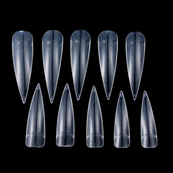 1bag/lot 100buc Artificiale ABS False Unghii False Complet Acoperi Unghii Lungi Salon Transparent Acrilic Sfaturi de Unghii Stiletto