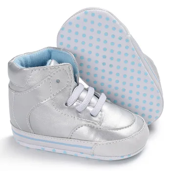 Primăvara și Toamna Pantofi pentru Copii Nou-născuți Băieți Înalt pentru Copii este de Culoare Solidă Prima Walker Artificiala PU Moale Anti-Alunecare Adidași Copilul S