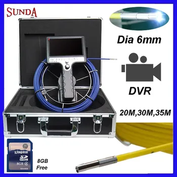 Fibra de sticla cablu Mini 6mm camera capul Conductei de Inspecție Camera cu LCD 7inch înregistrare DVR Mână țeavă camera video Endoscop