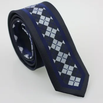 YIBEI Coachella Cravate Bleumarin Negru Cravată Subțire de Frontieră Argint Carouri Cravata Skinny Cravate Înguste de Afaceri de Moda Gravatas Fierbinte de Vânzare
