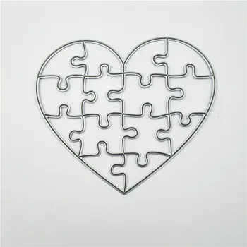 PANFELOU forma de Inima puzzle metal ambarcațiuni de hârtie mor de tăiere moare Scrapbooking/DIY ziua Recunostintei Ziua de Paști Relief mucegai carduri