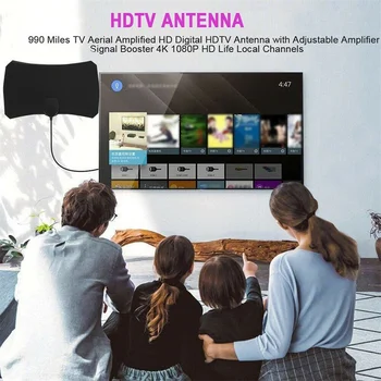 1000 Km de Înaltă Calitate 4K 25 dBi Câștig Mare HD TV DTV-T2 Cutie de Digital Antena TV Booster Activ Interioară Aeriene HD Design Plat